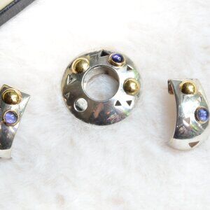John Atencio 18kt And Sterling Pendant & Earrings Amethyst